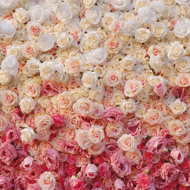 Rolling Up Cloth Curtain Silk Flower Wall For Birthday Wedding Backdrop Decoration Outdoor Event Party Decor Props