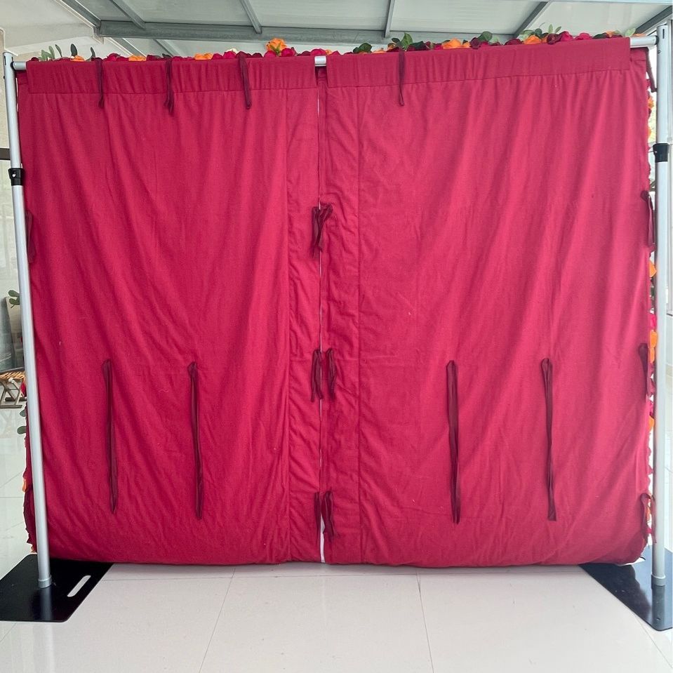 Rolling Up Curtain Flower Wall Wedding Backdrop Decoration Outdoor Event Party Decor Props