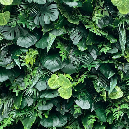 Handmade Tropical Green Palm Artificial Cloth Curtain Silk Flower Wall Wedding Backdrop Decoration Outdoor Event Party Decor Props
