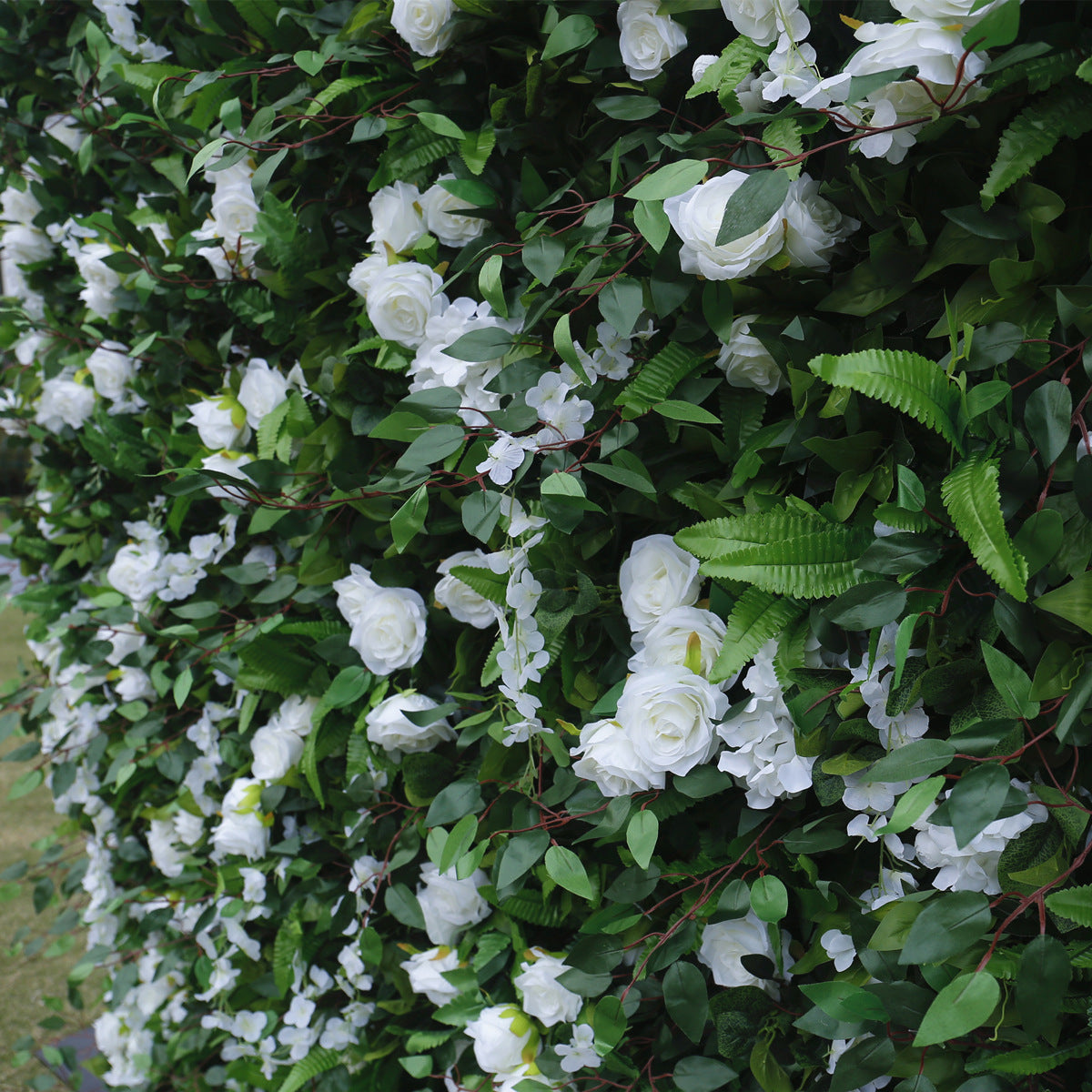 Handmade Artificial Fabric Rolling Up Curtain Flower Plant Backdrop Wall For Birthday Wedding Decor