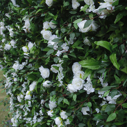 Handmade Artificial Fabric Rolling Up Curtain Flower Plant Backdrop Wall For Birthday Wedding Decor