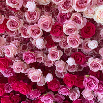 Handmade Artificial Cloth Curtain Silk Flower Wall Wedding Backdrop Decoration Outdoor Event Party Decor Props