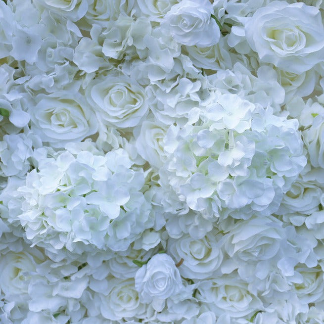 Rolling Up Curtain White Rose Flower Wall Wedding Backdrop Decoration Outdoor Event Party Decor Props