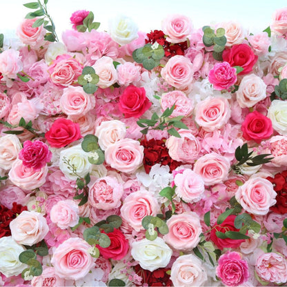 Handmade Artificial Cloth Curtain Silk Flower Wall For Birthday Wedding Backdrop Decoration Outdoor Event Party Decor Props
