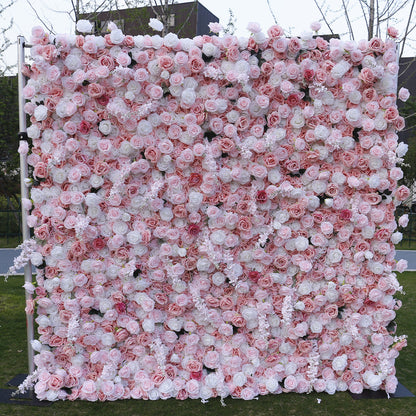Cloth Curtain Silk Flower Wall For Birthday Wedding Backdrop Decoration Outdoor Event Party Decor Props