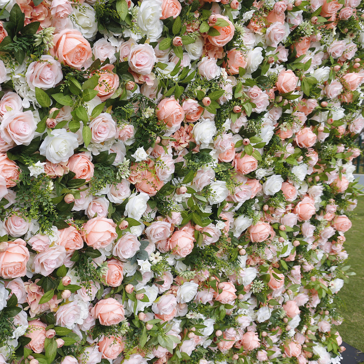 Handmade Artificial Cloth Curtain Silk Flower Wall Wedding Backdrop Decoration Outdoor Event Party Decor Props