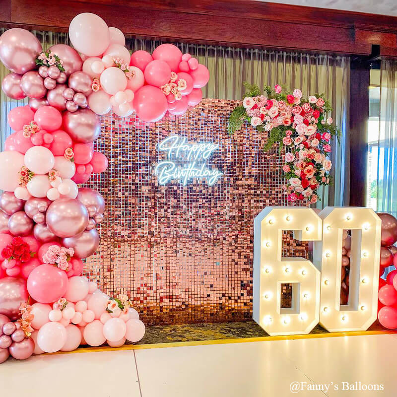 Rose Gold Sequin Shimmer Backdrop Wall Panels For Birthday Wedding Party Event Decoration