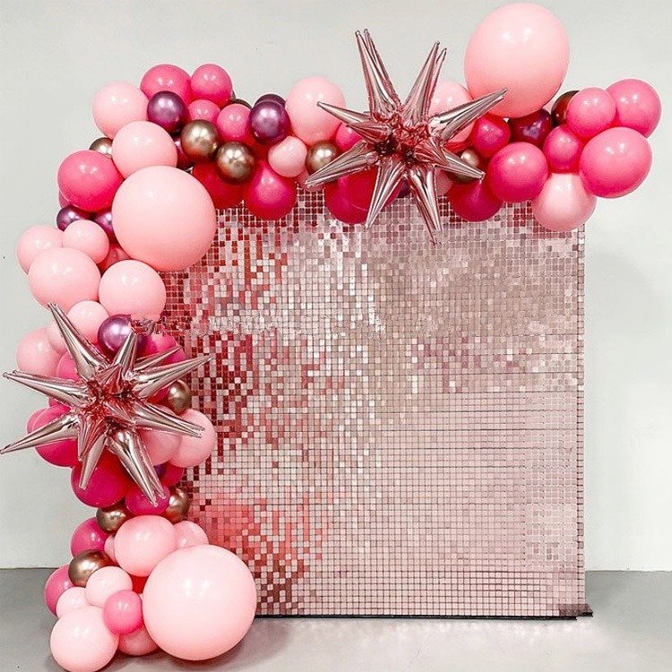 Rose Gold Sequin Shimmer Backdrop Wall Panels For Birthday Wedding Party Event Decoration