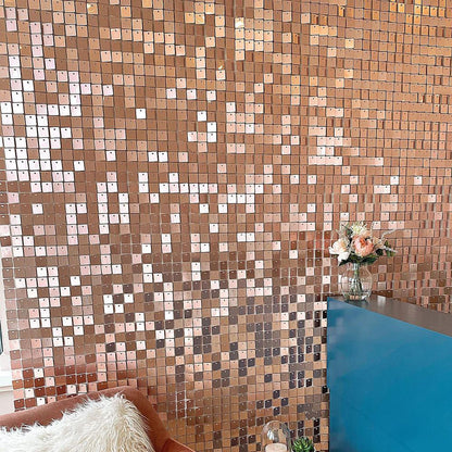 Rose Gold Sequin Shimmer Backdrop Wall Panels For Birthday Wedding Party Event Decoration