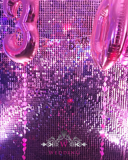 Shimmer Sequin Wall Birthday Party Photo Booth Backdrop- Various colors available Pink Gold Green Sliver White