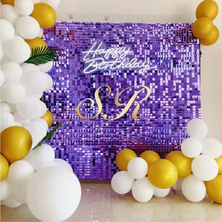 Shimmer Sequin Wall Birthday Party Photo Booth Backdrop- Various colors available Pink Gold Green Sliver White