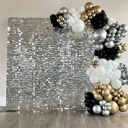 Sliver Sequin Shimmer Backdrop Wall Panels For Birthday Wedding Party Event Decoration