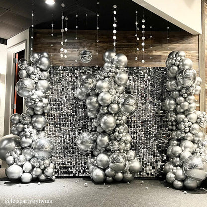 Sliver Sequin Shimmer Backdrop Wall Panels For Birthday Wedding Party Event Decoration