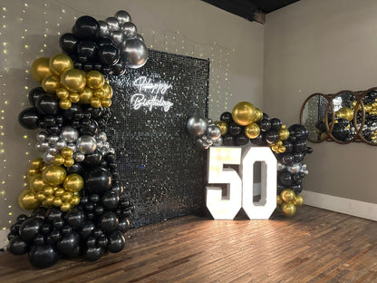 Black Sequin Shimmer Backdrop Wall Panels For Birthday Wedding Baby Shower Bridal