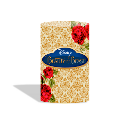 Beauty and the beast birthday party decoration round circle backdrop cover plinth cylinder pedestal cloth cover