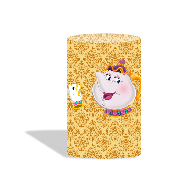 Beauty and the beast birthday party decoration round circle backdrop cover plinth cylinder pedestal cloth cover