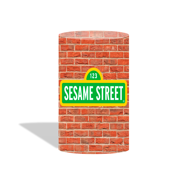 Sesame street birthday party decoration round circle backdrop cover plinth cylinder pedestal cloth cover