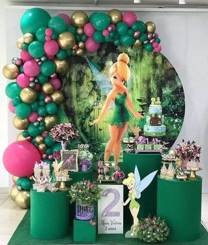 Custom birthday party decoration round circle backdrop cover plinth cylinder pedestal cloth cover