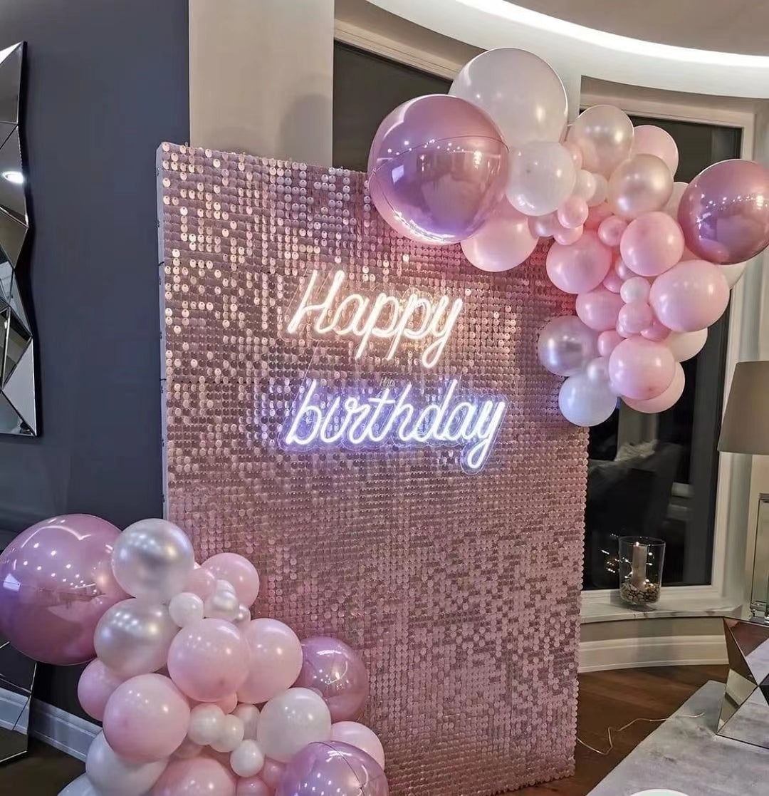Shimmer Sequin Wall Birthday Party Photo Booth Backdrop- Various colors available Pink Gold Green Sliver White