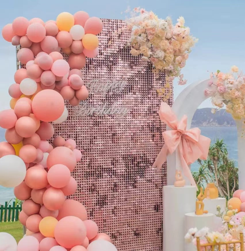 Shimmer Sequin Wall Birthday Party Photo Booth Backdrop- Various colors available Pink Gold Green Sliver White