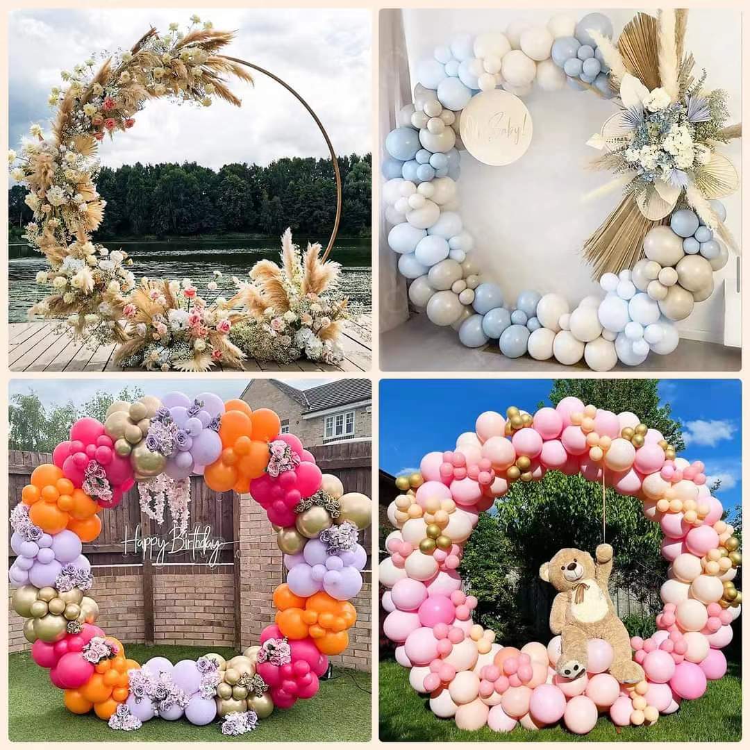 6.7Ft 7.2Ft Round Aluminum Wedding Birthday Arch Photo Booth Backdrop Stand