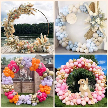 6.7Ft 7.2Ft Round Aluminum Wedding Birthday Arch Photo Booth Backdrop Stand