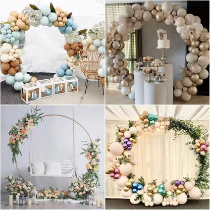 6.7Ft 7.2Ft Round Aluminum Wedding Birthday Arch Photo Booth Backdrop Stand