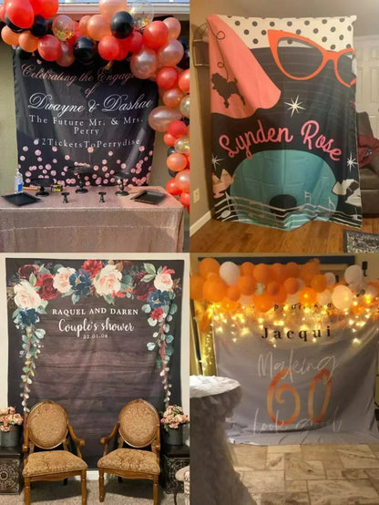Wedding Bridal Shower Decoration Fabric Backdrop