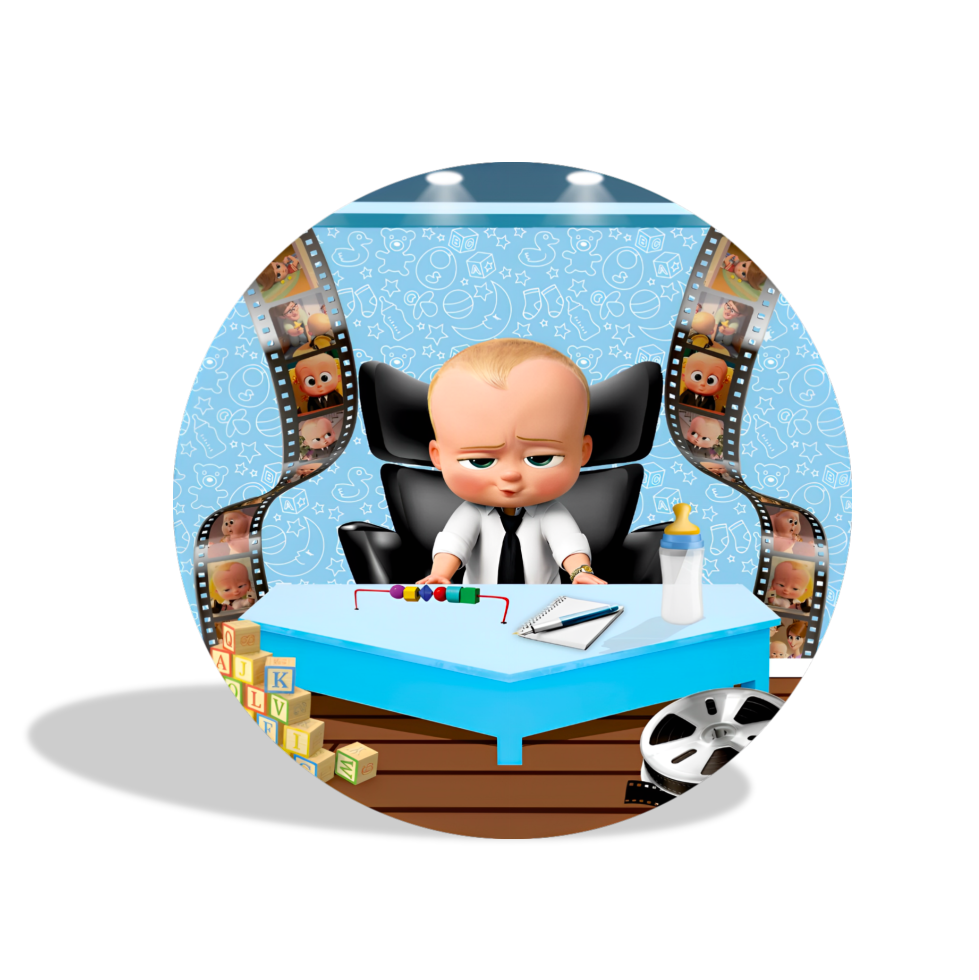 Boss baby birthday party decoration round circle backdrop cover plinth cylinder pedestal cloth cover