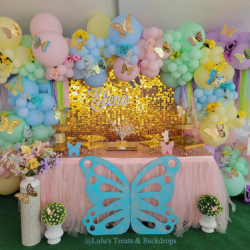 Gold Shimmer Sequin Backdrop Wall Panels For Birthday Wedding Baby Shower Bridal