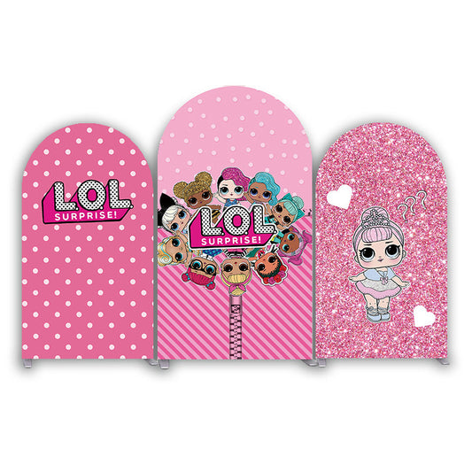 LOL Surprise Theme Happy Birthday Party Arch Backdrop Wall Cloth  Cover