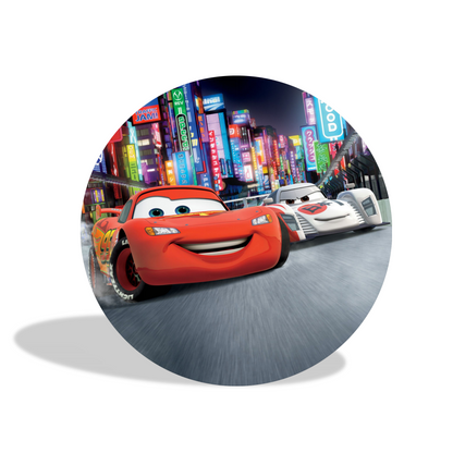 Cars Mcqueen birthday party decoration round circle backdrop cover plinth cylinder pedestal cloth cover