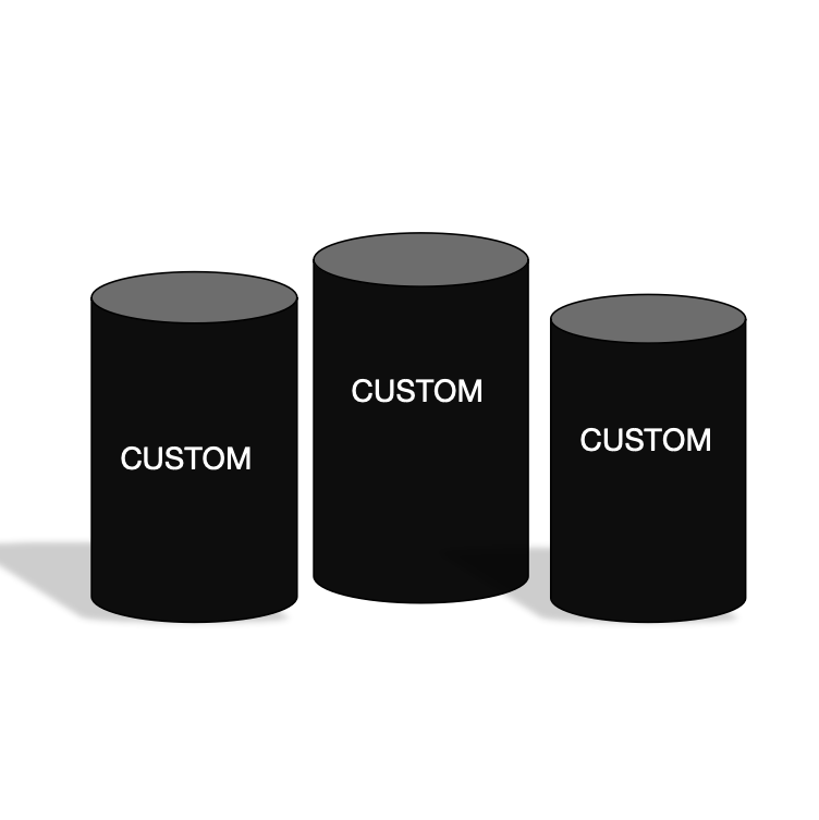 Custom birthday party decoration round circle backdrop cover plinth cylinder pedestal cloth cover