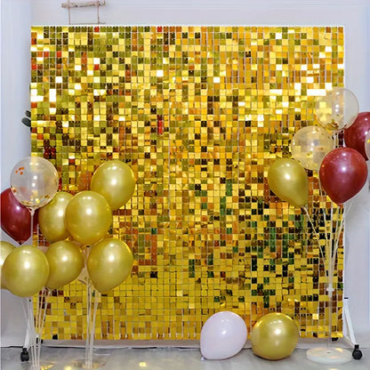 Gold Shimmer Sequin Backdrop Wall Panels For Birthday Wedding Baby Shower Bridal
