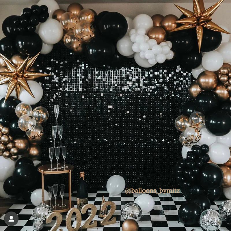 Black Sequin Shimmer Backdrop Wall Panels For Birthday Wedding Baby Shower Bridal