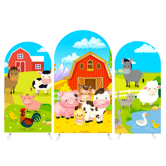 Farm Animal Them Barn Birthday Chiara Arch Backdrop Wall Cloth Cover