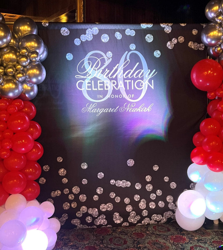 Custom Step And Repeat Fabric Backdrop For Birthday Wedding Party Decoration