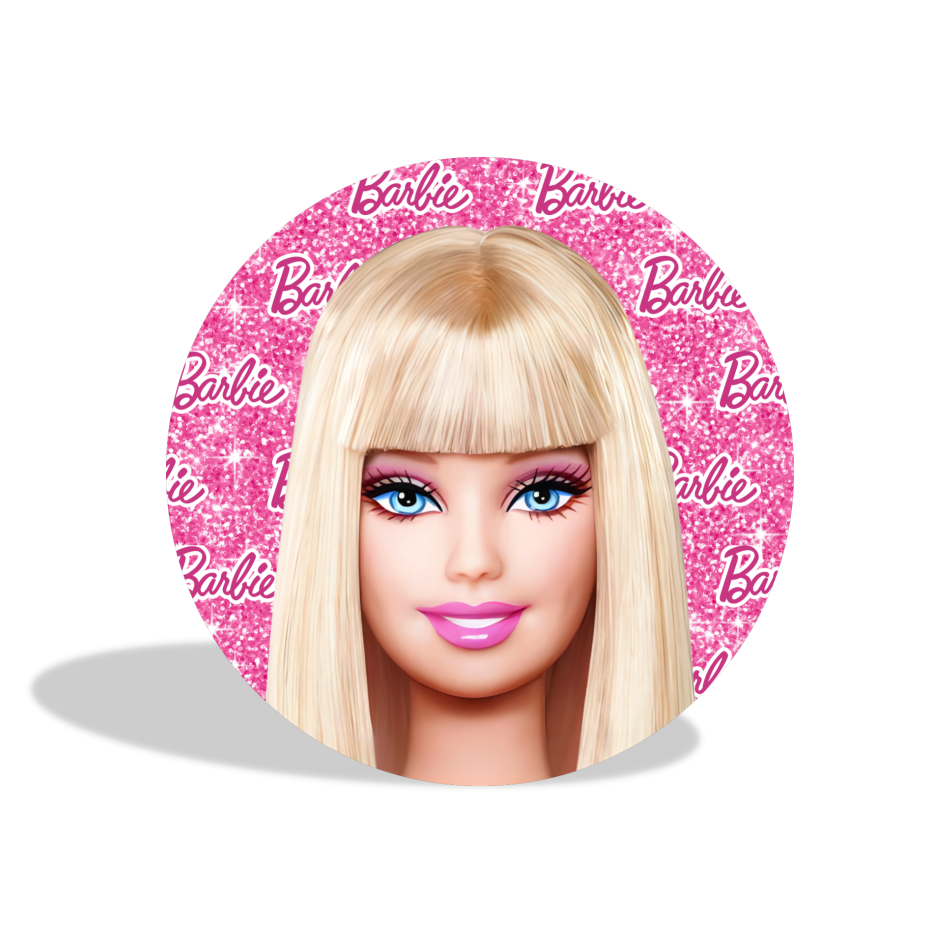 Glitter barbie happy birthday party decoration round circle backdrop cover plinth cylinder pedestal cover