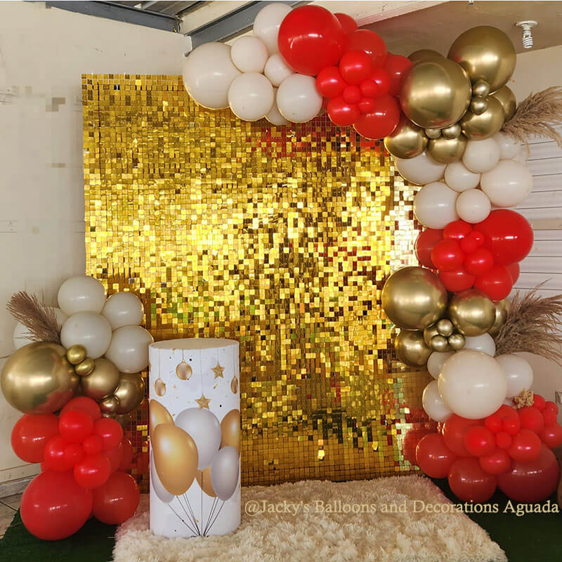 Gold Shimmer Sequin Backdrop Wall Panels For Birthday Wedding Baby Shower Bridal