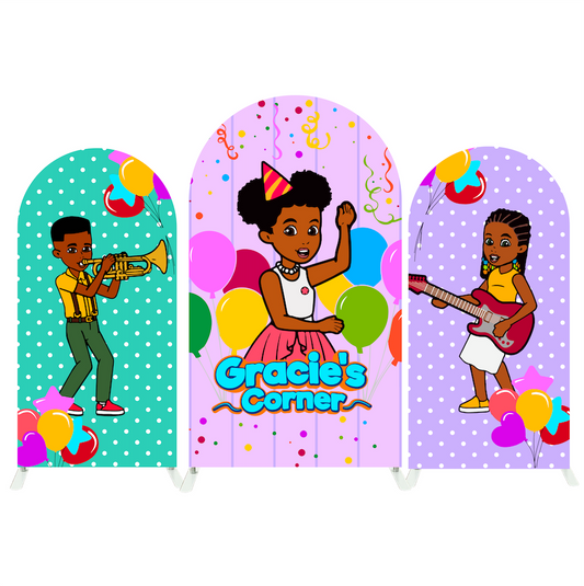 Gracie's Corner Birthday Party Arch Backdrop Wall Cloth Cover