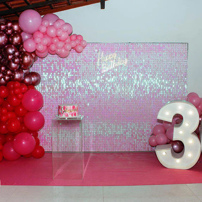 Shimmer Sequin Wall Birthday Party Photo Booth Backdrop- Various colors available Pink Gold Green Sliver White