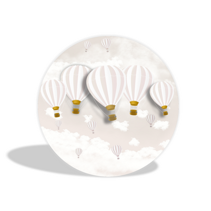 Hot air balloon birthday baby shower party decoration round circle backdrop cover plinth cylinder pedestal cover