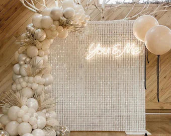 Shimmer Sequin Wall Birthday Party Photo Booth Backdrop- Various colors available Pink Gold Green Sliver White