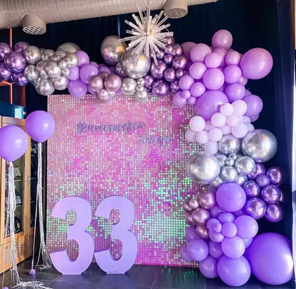 Gradient Iridescent Pink Sequin Shimmer Backdrop Wall Panels For Birthday Wedding Party Event Decoration