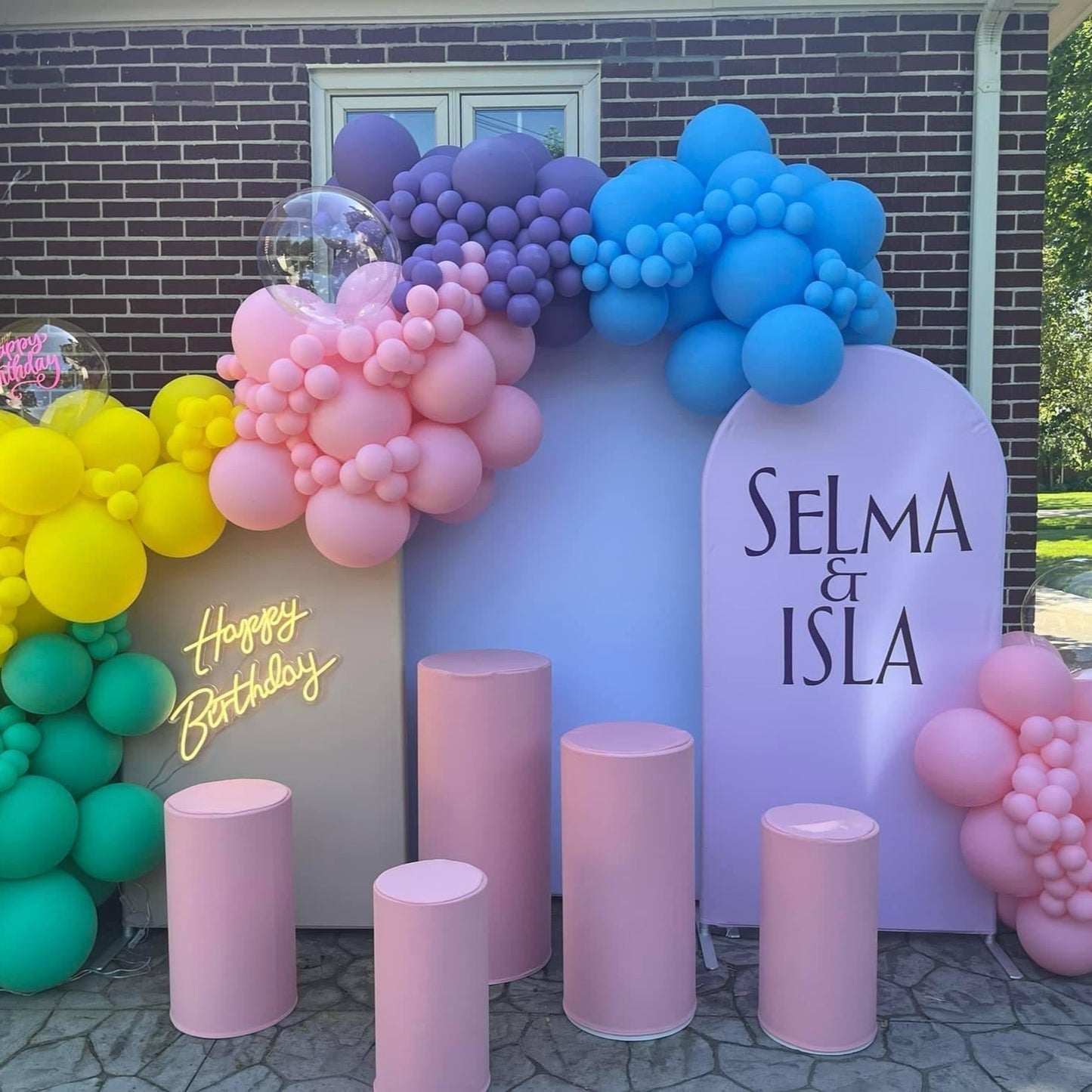 Customization Birthday Wedding Baby Shower Bridal Decade Party Arch Backdrop Wall Cloth Cover