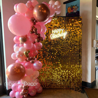 Light Gold Shimmer Sequin Backdrop Wall Panels For Birthday Wedding Baby Shower Bridal