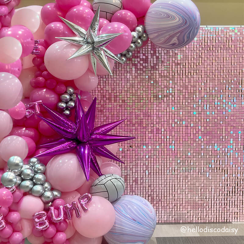 Gradient Iridescent Pink Sequin Shimmer Backdrop Wall Panels For Birthday Wedding Party Event Decoration