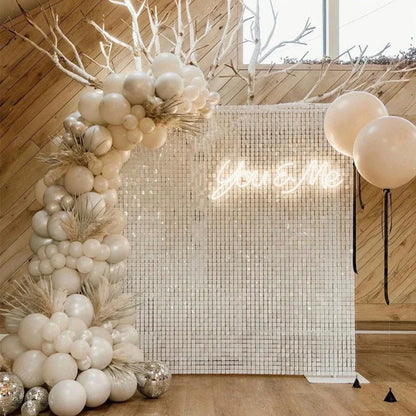 Shimmer Sequin Wall Birthday Party Photo Booth Backdrop- Various colors available Pink Gold Green Sliver White
