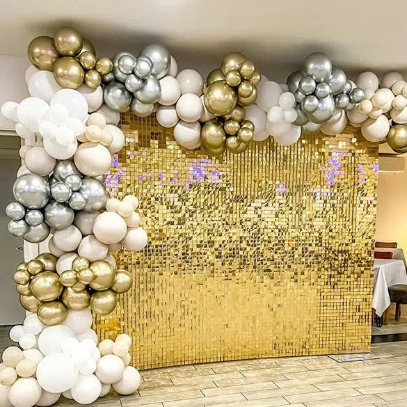Gold Shimmer Sequin Backdrop Wall Panels For Birthday Wedding Baby Shower Bridal