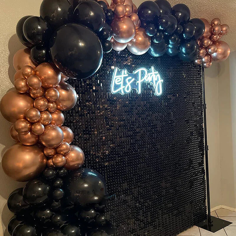 Black Sequin Shimmer Backdrop Wall Panels For Birthday Wedding Baby Shower Bridal